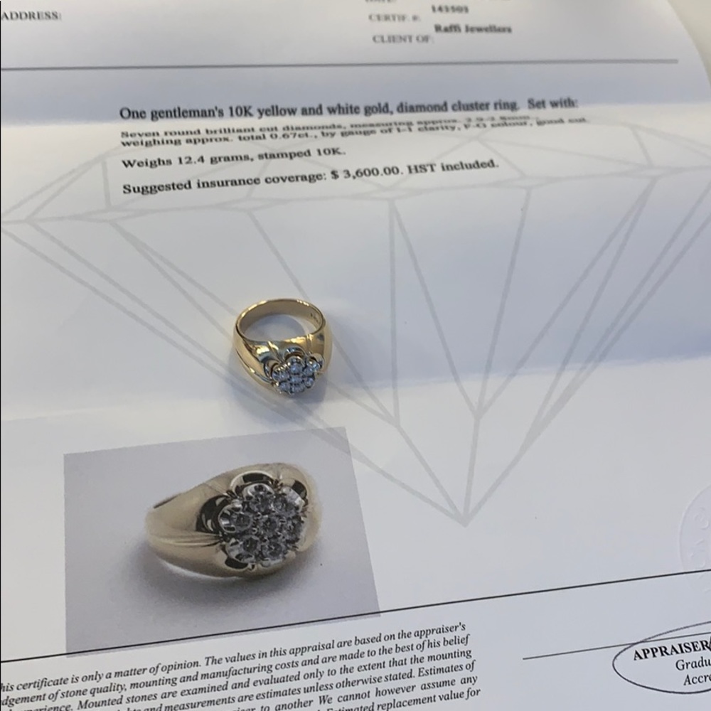Men’s 10k Gold Ring 0.67 ct weight
